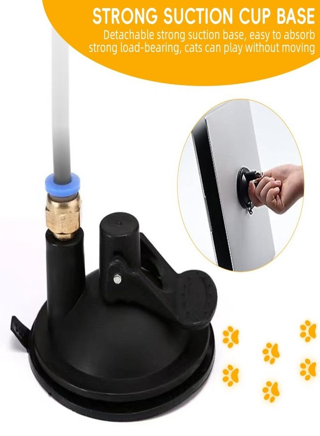 Qpets® Cat Toys, Cat Teaser Wand with Suction Cup Design, Hands-Free Interactive Self-Play Fun for Boredom & Exercise Pet Teaser Toy with Feather Teaser Toy (White) - Image 5